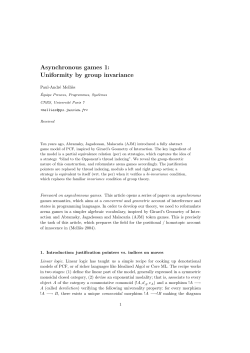 Asynchronous games 1: Uniformity by group invariance
