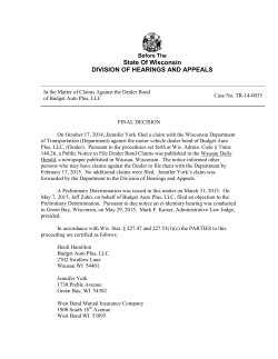 TR-14-0035 - Wisconsin Department of Administration