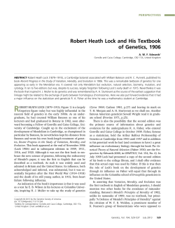 Robert Heath Lock and His Textbook of Genetics, 1906