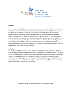 Preamble We the students of Georgia State University, a multi