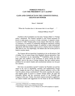 Foreign Policy: Can the President Act Alone?