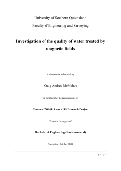Investigation of the quality of water treated by magnetic fields
