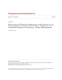 International Dispute Settlement in Response to an Unlawful