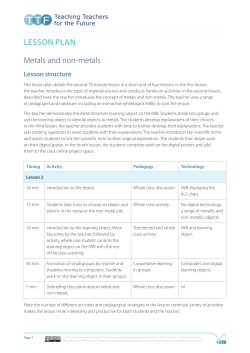 Lesson PLan Metals and non