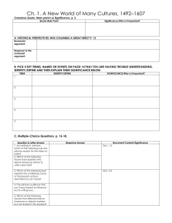 AP US History Assignment Handout