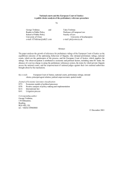 National courts and the European Court of Justice: A public choice