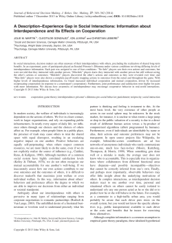 A Description&ndash;Experience Gap in Social Interactions: Information