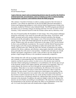 Paul Kim DAAD Summer Report I agree that my report and