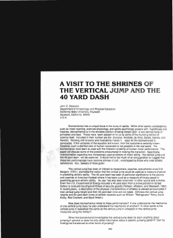 a visit to the shrines of the vertical jump and the 40 yard dash
