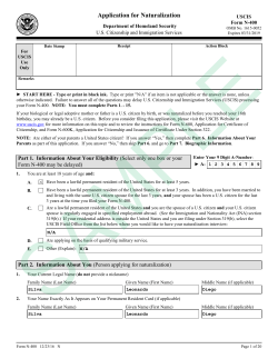 Application for Naturalization