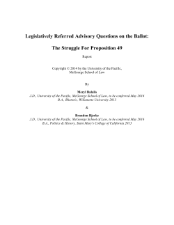 Legislatively Referred Advisory Questions on the Ballot