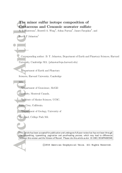 The minor sulfur isotope composition of Cretaceous and Cenozoic
