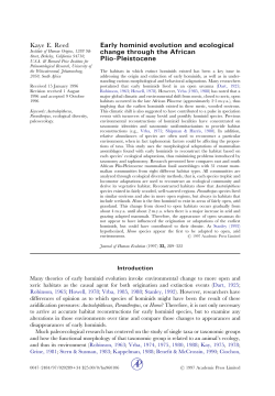 Early hominid evolution and ecological change
