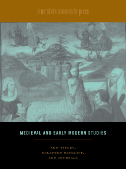 PSU Press Medieval and Early Modern Studies