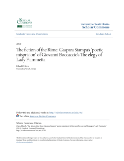 The fiction of the Rime: Gaspara Stampa`s