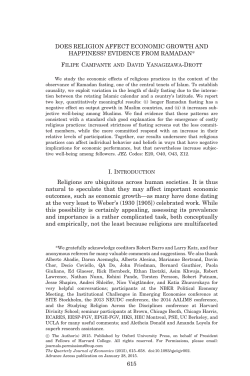 DOES RELIGION AFFECT ECONOMIC