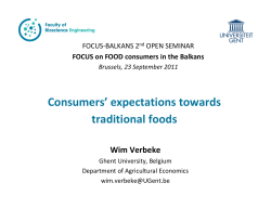Consumers` expectations towards traditional foods - Focus