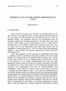 Theories, Facts and the Theory-Dependance of Facts