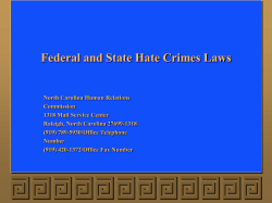 Federal and State Hate Crimes Laws