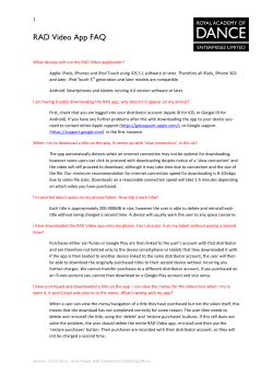 RAD Video App FAQ