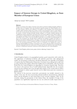 Impact of Interest Groups in United Kingdom, as State Member of