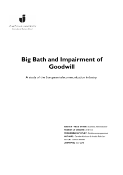Big Bath and Impairment of Goodwill