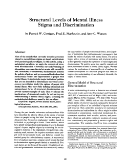 Structural Levels of Mental Illness Stigma and Discrimination