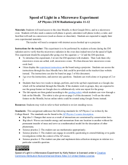 Speed of Light in a Microwave Experiment