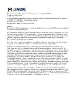 The separation of ortho-xylene from meta