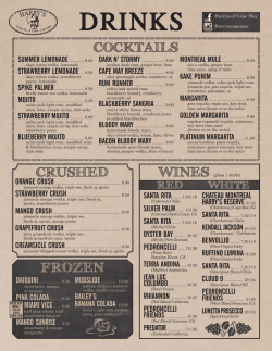 Full Menu - Montreal Beach Resort