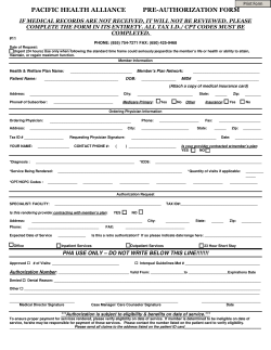 PACIFIC HEALTH ALLIANCE PRE