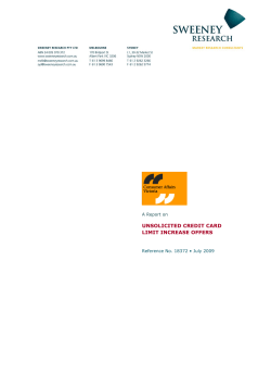 A report on unsolicited credit card limit increase offers