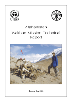 Afghanistan Wakhan Mission Technical Report - UNEP