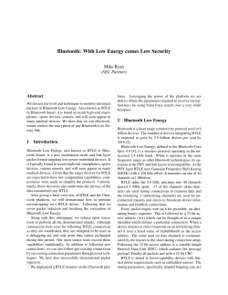 Bluetooth: With Low Energy comes Low Security