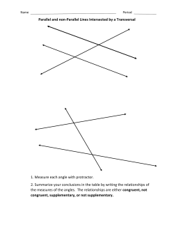 Parallel and non-Parallel Lines Intersected by a Transversal 1