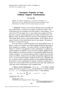 Convergence Properties of Some Nonlinear Sequence