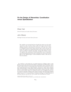 On the Design of Hierarchies: Coordination