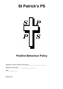 POSITIVE BEHAVIOUR POLICY STATEMENT FOR