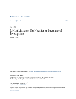 My Lai Massacre: The Need for an International Investigation