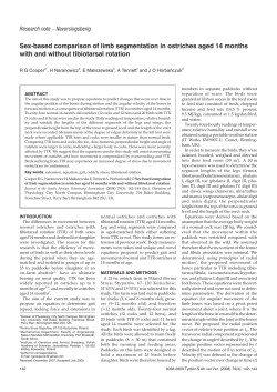 Sex-based comparison of limb segmentation in ostriches aged 14
