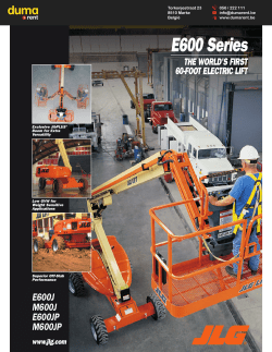 Duma Rent - Verhuur Kniktelescopische hoogwerkers JLG E600JP