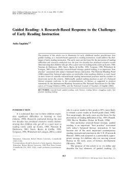 Guided Reading: A Research-Based Response to the Challenges of