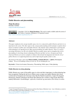 Public c libraries s and plac cemaking