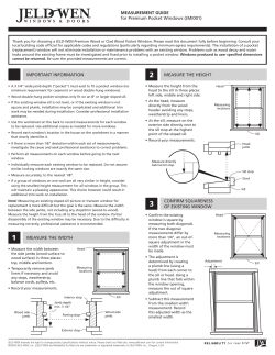 MEASUREMENT GUIDE for Premium Pocket Windows - Jeld-Wen