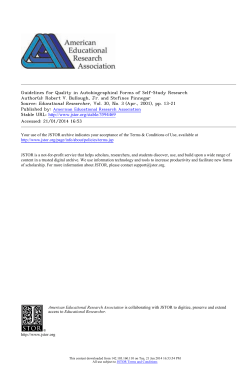 Guidelines for Quality in Autobiographical Forms of Self-Study