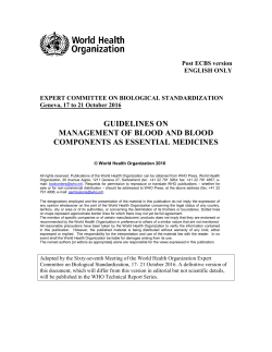 Guidelines on management of blood and blood components as