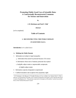 Promoting Public Good Uses of Scientific Data