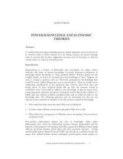 POWERKNOWLEDGE AND ECONOMIC THEORIES