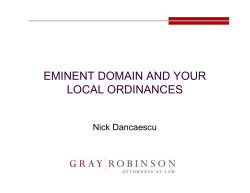 eminent domain and your local ordinances