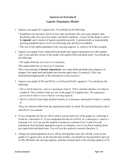 Answers to Exercise 8 Logistic Population Models